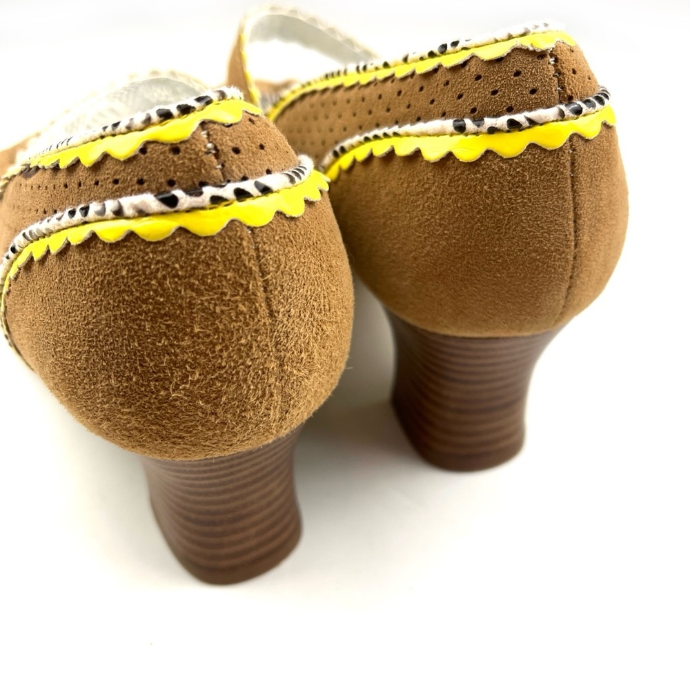 New Poetic License Agenda Retro Round Toe Mary Jane Heels Tan Suede size 8.5 - Picture 6 of 9